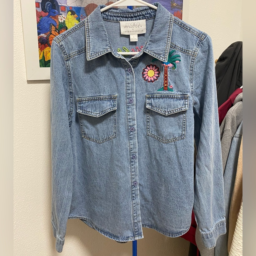 Mare Anthropologie Denim Shirt size S